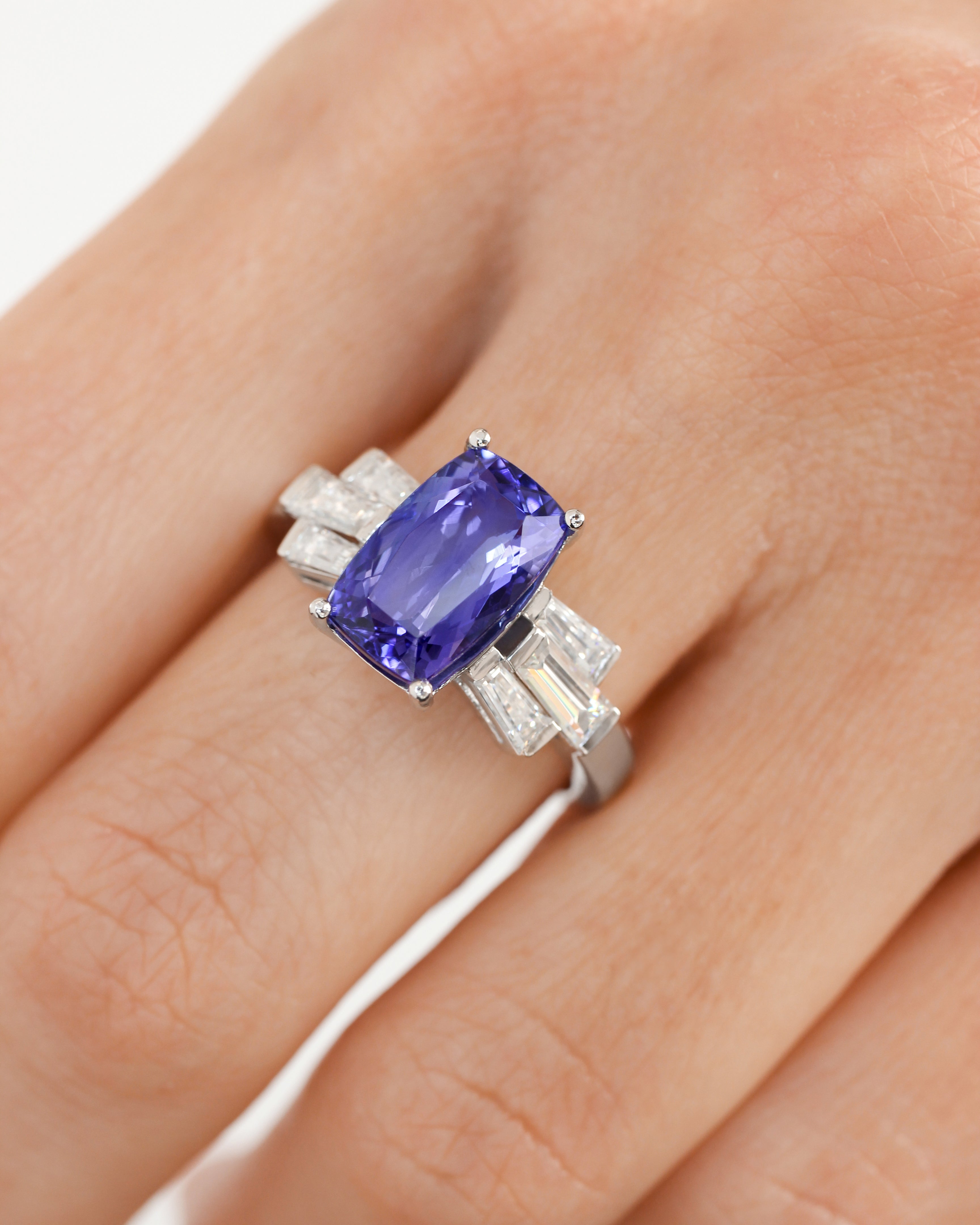 Tanzanite Engagement Ring | One-Of-A-Kind Statement Ring with Diamonds