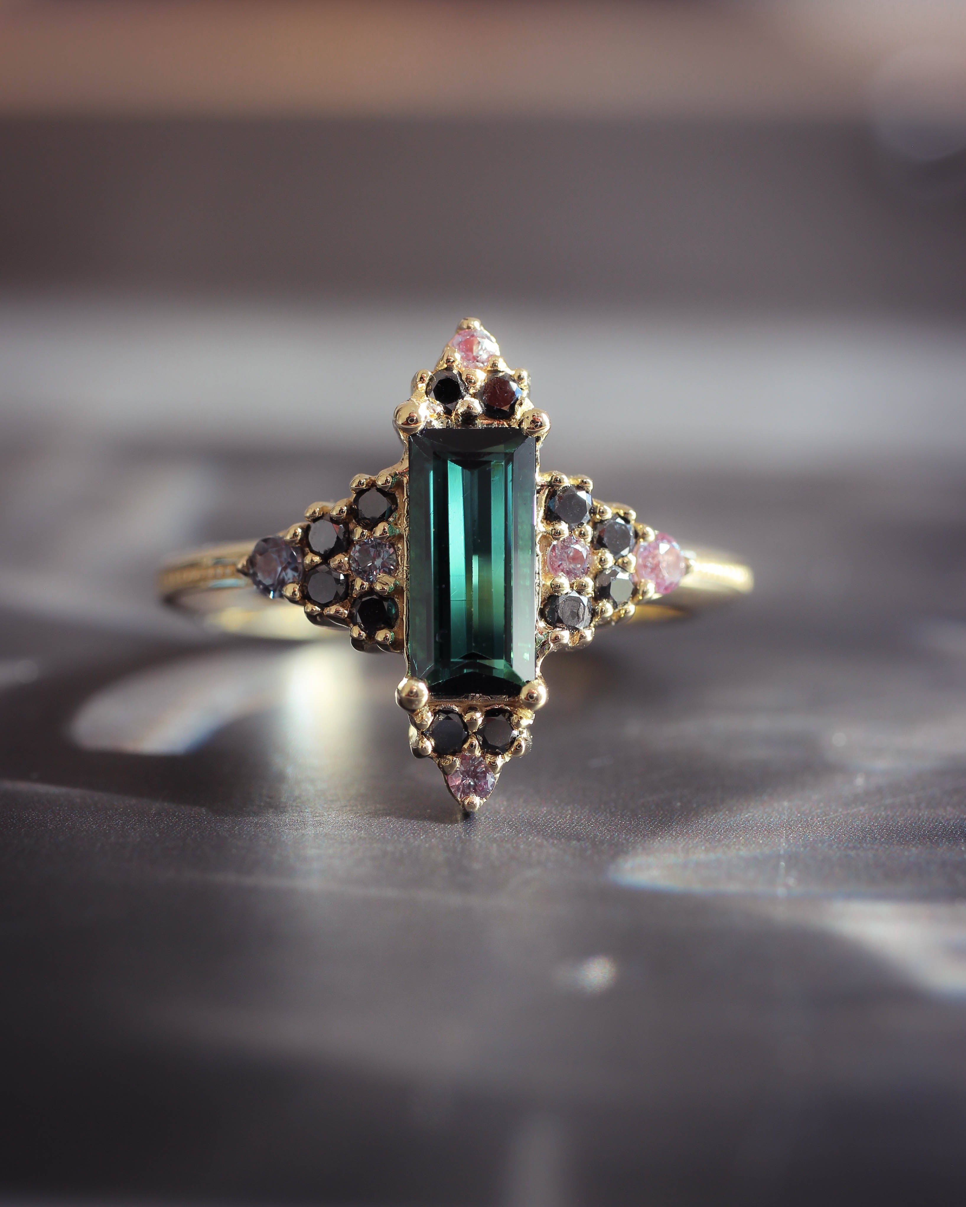 Green Tourmaline Diamond Ring 14 kt 2.80 tcw Certified $3,350 013309 –  Certified Fine Jewelry
